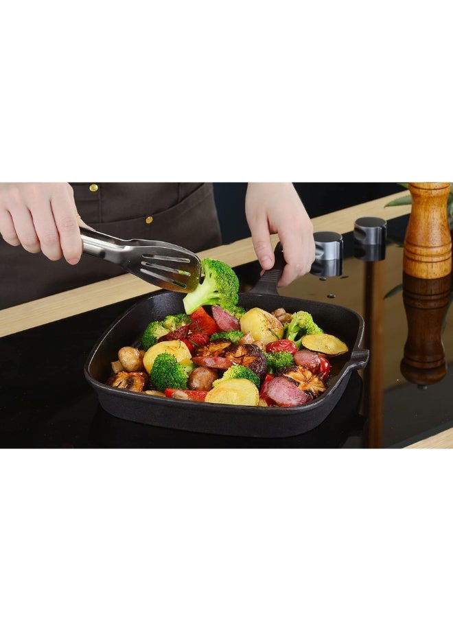 Cast Iron Square Skillet 22.5cm – Perfect for Grilling Steaks, Fish, and Meals – Heavy-Duty Induction Cookware for Kitchen and Restaurant Use - Image 3